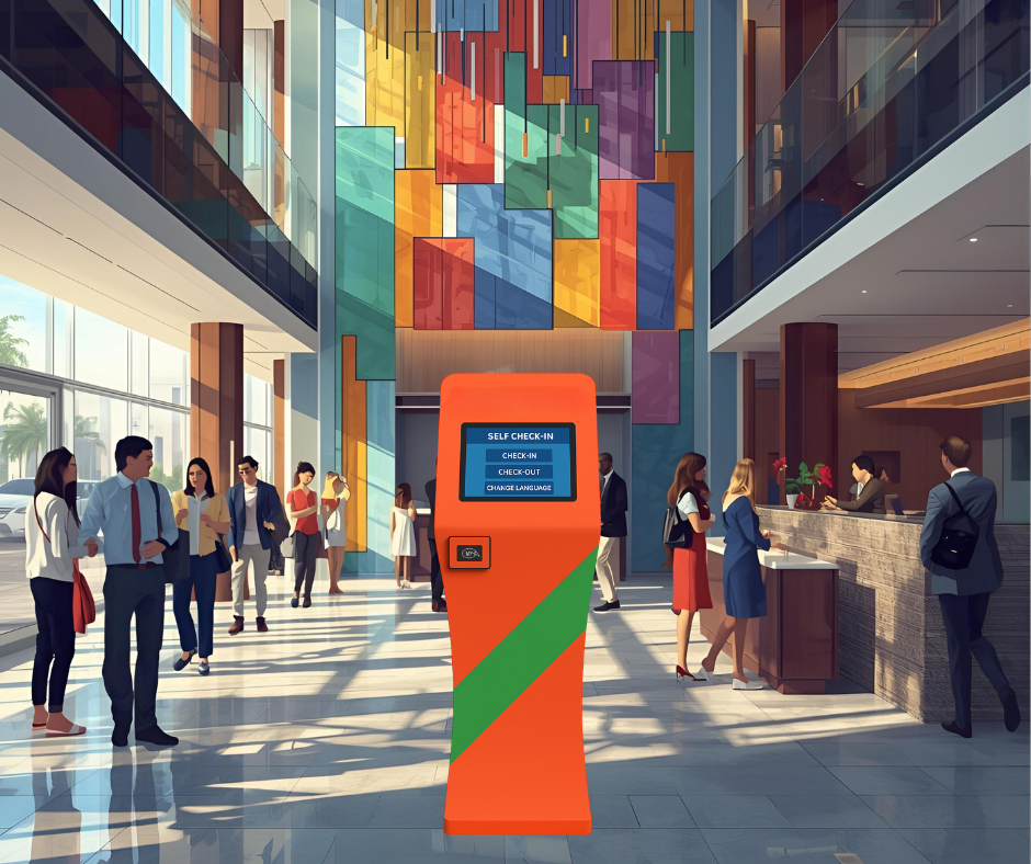Totem de autoatendimento para check-in